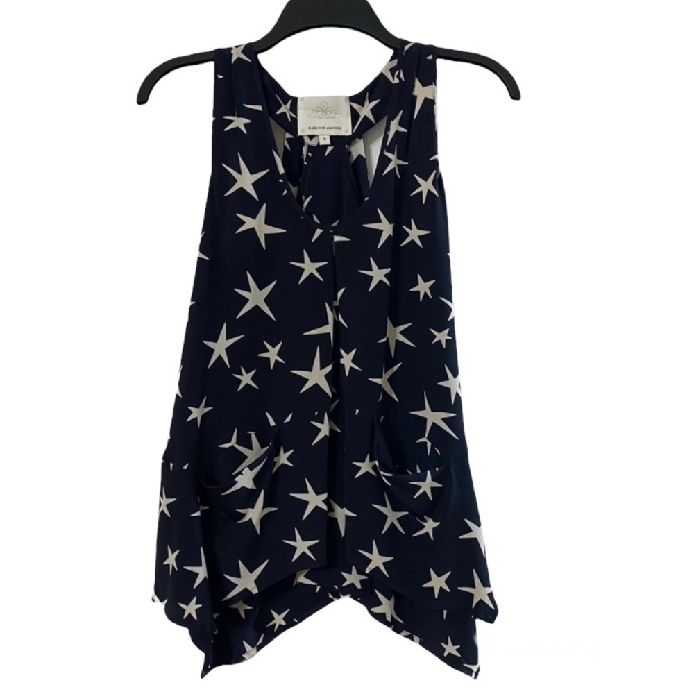 Madison Marcus Silk Star Print Sleeveless Tank Top Size Small
